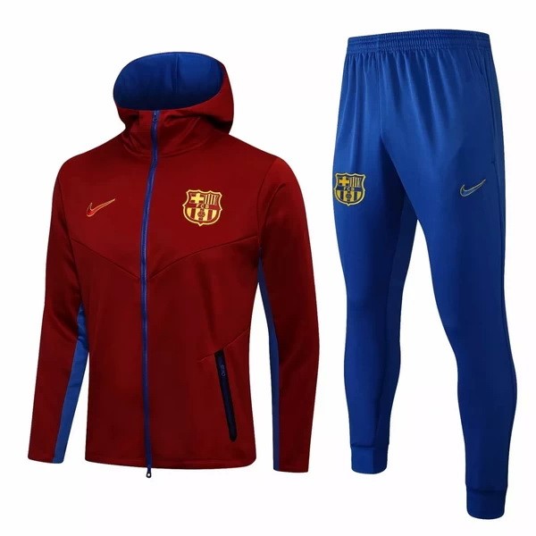 Chaqueta Con Capucha Barcelona 2021-2022 Borgona Azul